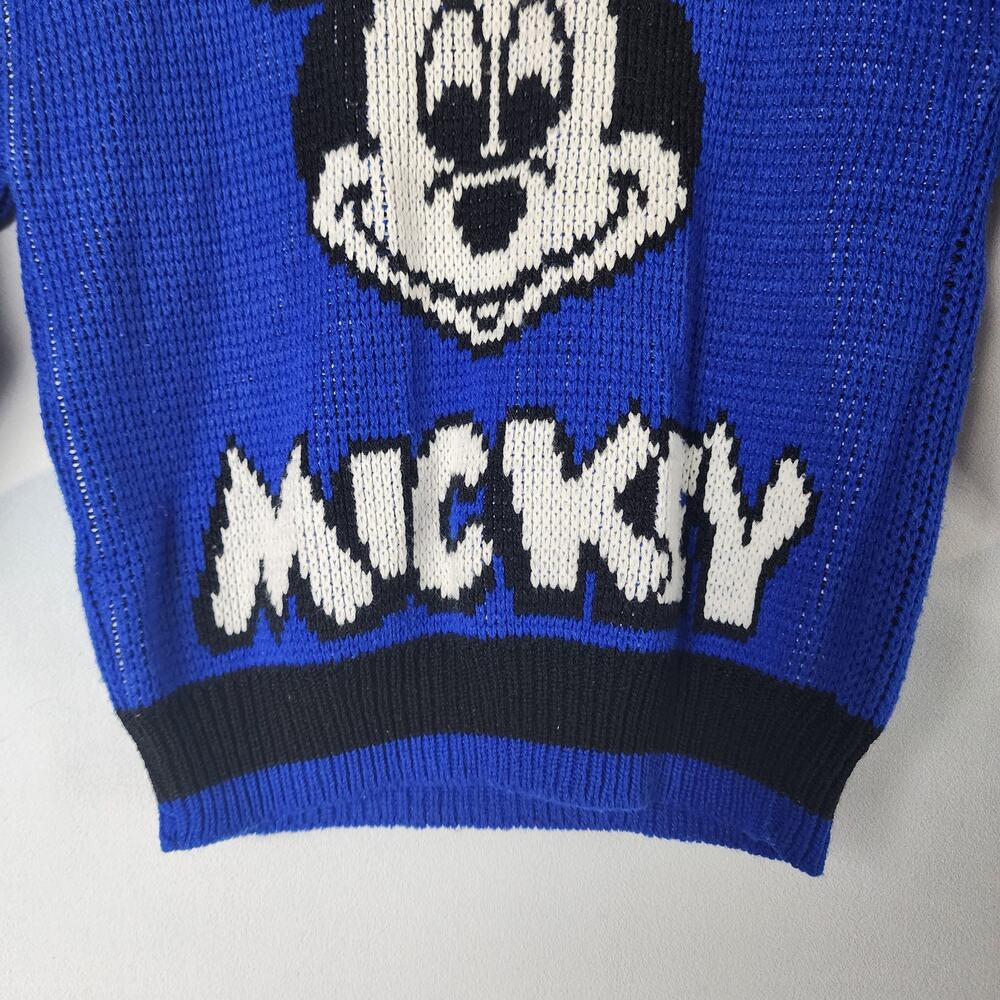 Vintage Mickey and Friends by Prodigy Blue Knit Sweater | Kid's Medium (6) - Picture 3 of 8
